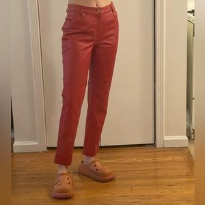 Jeanology Red leather pants size 10P great condition